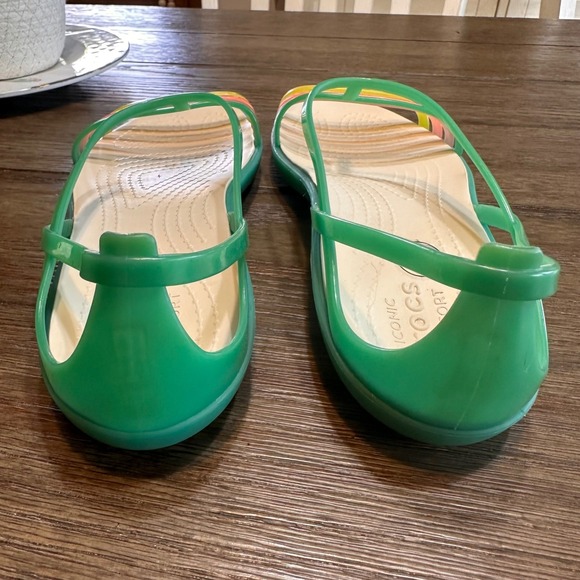 Retro Crocs Tulum Green Sandal Women's Size 7 Colorful Straps Jelly Shoes - Picture 6 of 9
